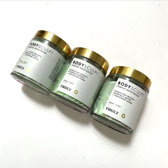 Truly Body Sculpt Firming Moisturizer 3‑Pack 2 oz Jars Vegan Tightening Cream - Picture 2 of 3